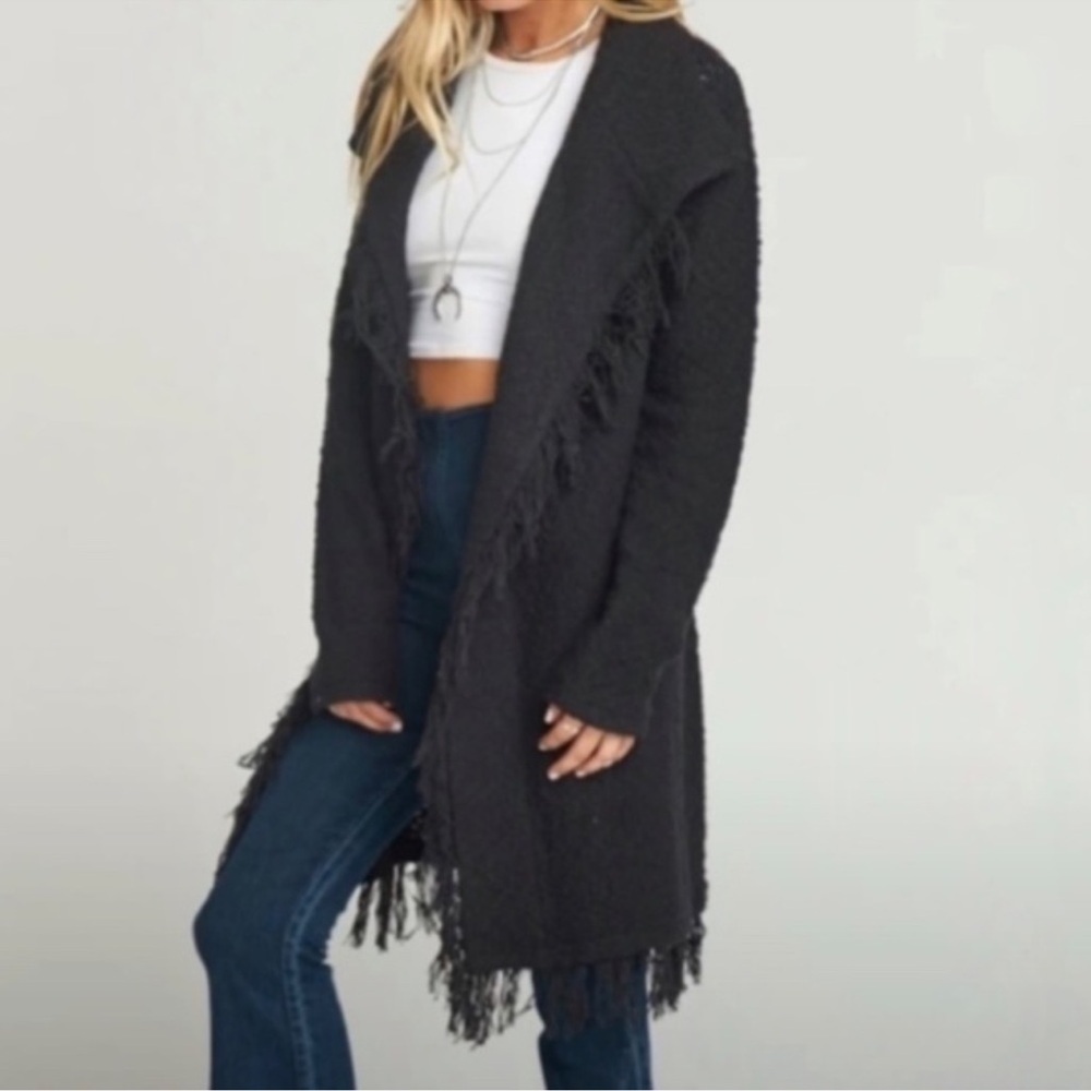 Show Me Your MuMu Black Suzanne Cardi Jacket Cardigan Wrap Sweater